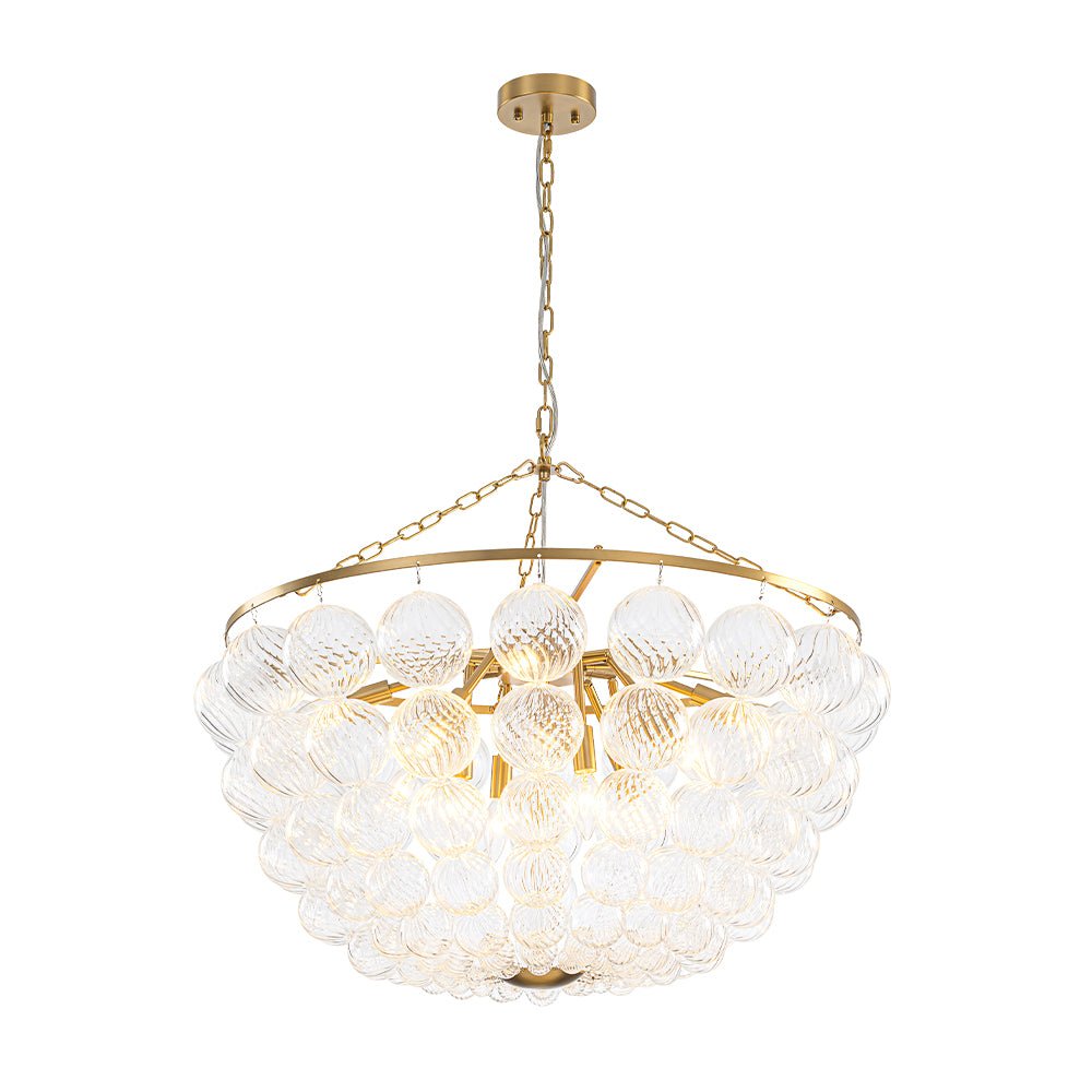 Caeluvyt Draped Ribbed Bubble Glass Pendant Chandelier