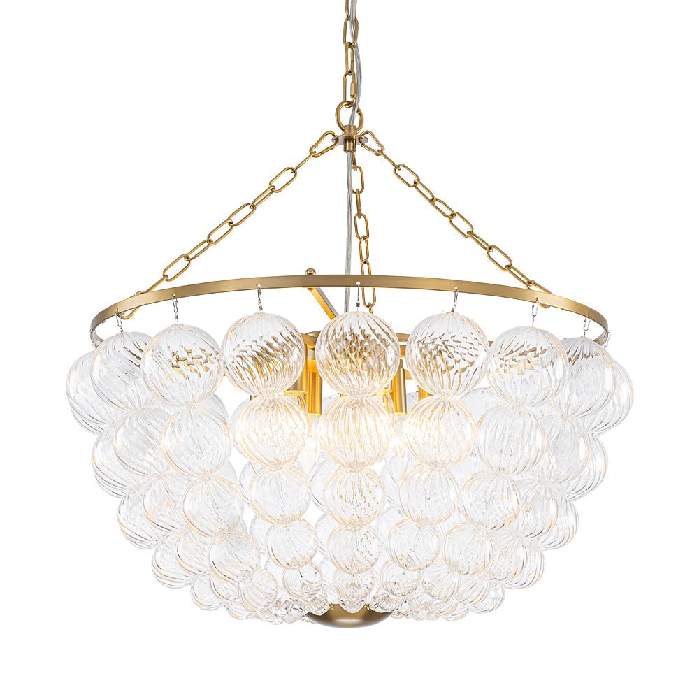 Caeluvyt Draped Ribbed Bubble Glass Pendant Chandelier