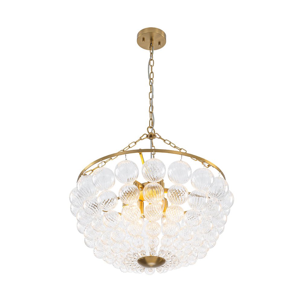 Caeluvyt Draped Ribbed Bubble Glass Pendant Chandelier