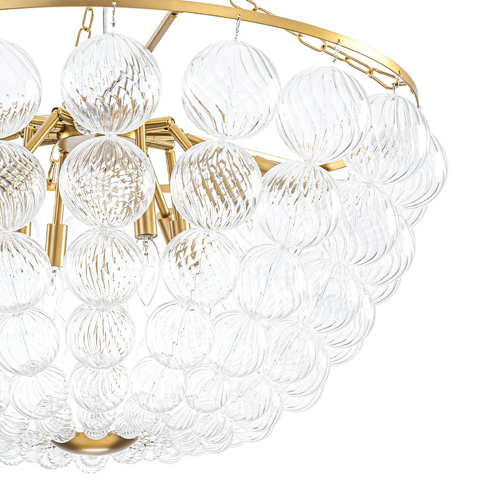 Caeluvyt Draped Ribbed Bubble Glass Pendant Chandelier