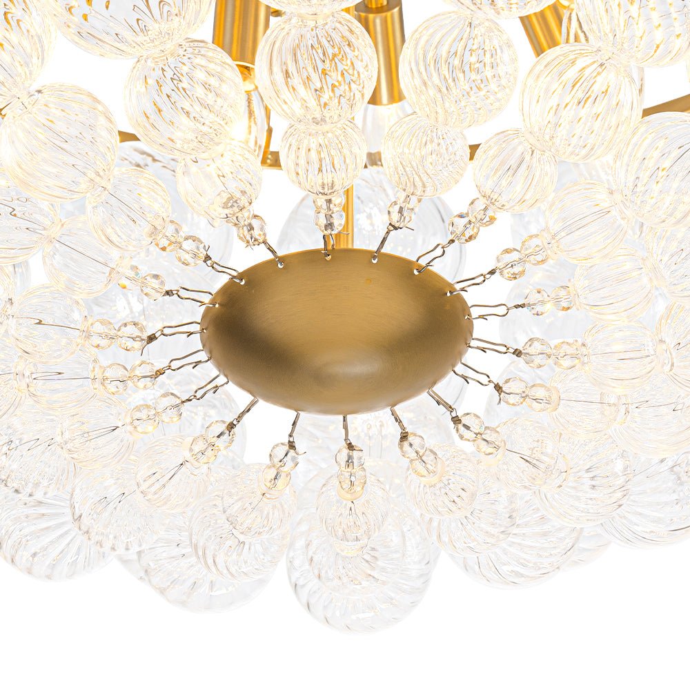 Caeluvyt Draped Ribbed Bubble Glass Pendant Chandelier