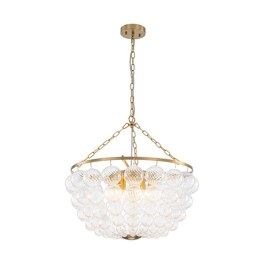 Caeluvyt Draped Ribbed Bubble Glass Pendant Chandelier