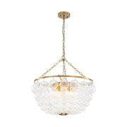Caeluvyt Draped Ribbed Bubble Glass Pendant Chandelier