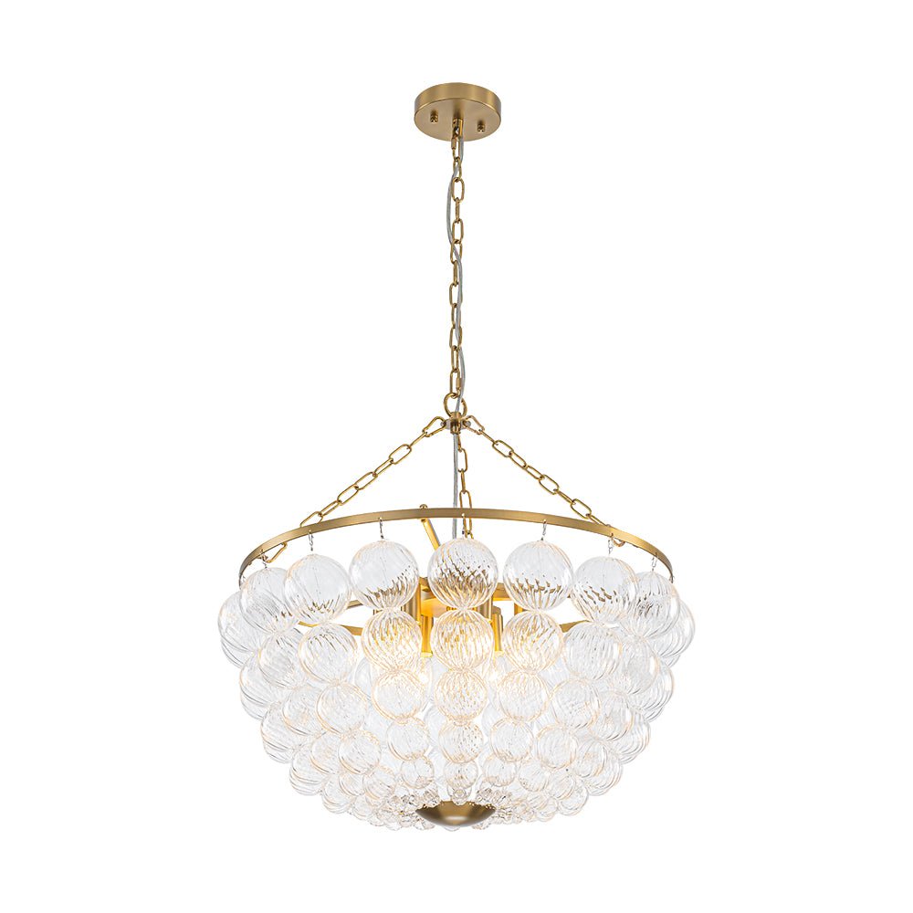 Caeluvyt Draped Ribbed Bubble Glass Pendant Chandelier