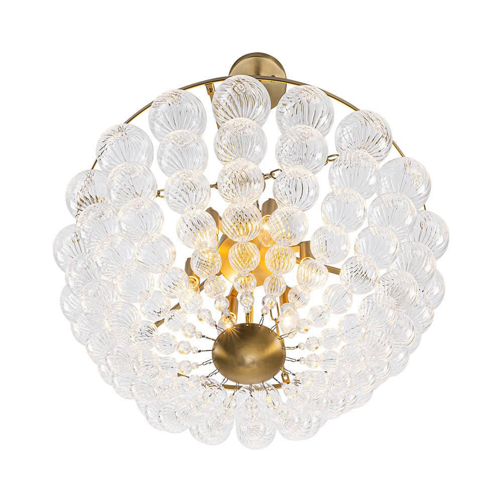 Caeluvyt Draped Ribbed Bubble Glass Pendant Chandelier