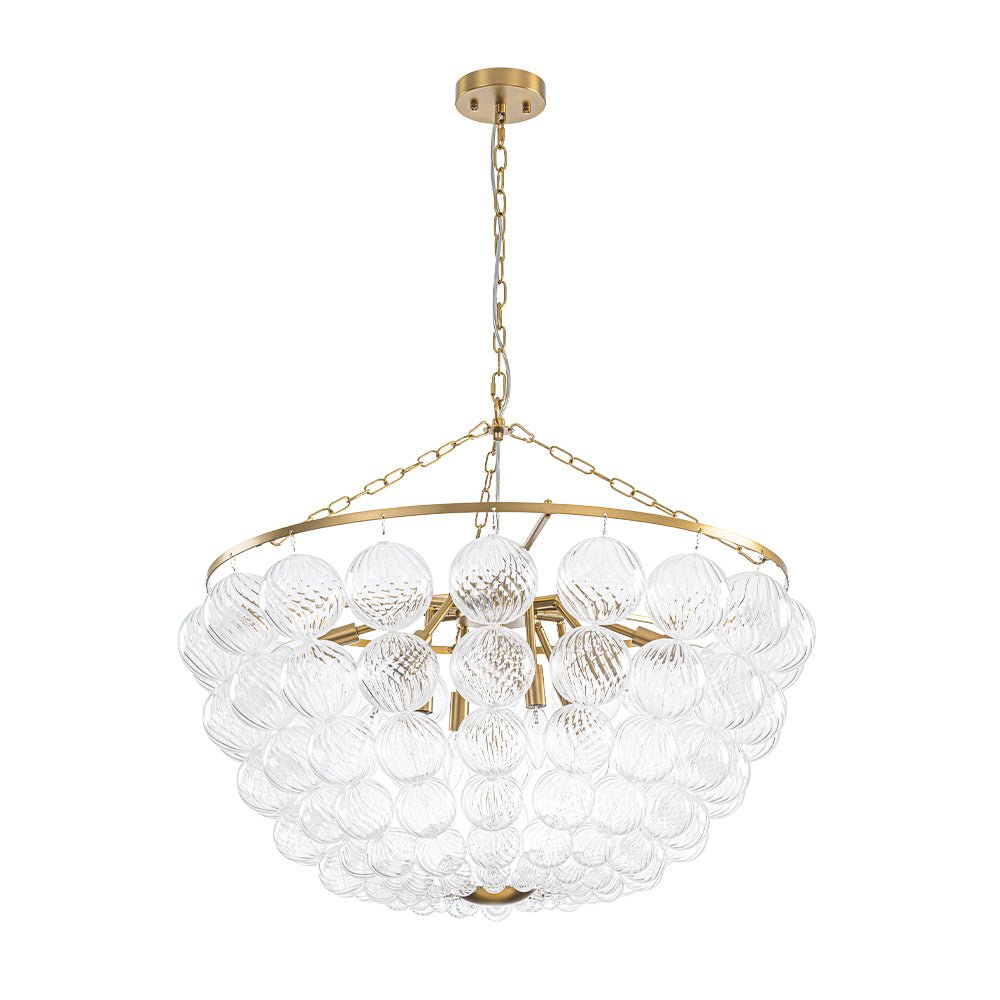 Caeluvyt Draped Ribbed Bubble Glass Pendant Chandelier