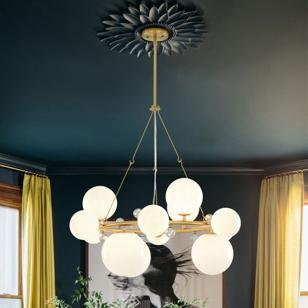 Rauduvyx Halo Shine Ring Opal Glass Chandelier