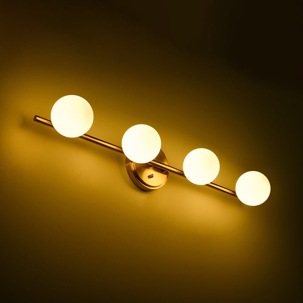 Dvalarinn Linear Globe Opal Glass Semi Flush Mount Vanity Light