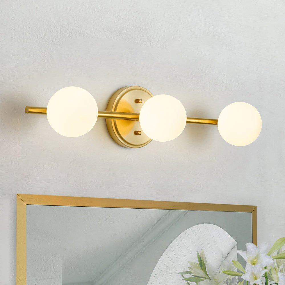 Dvalarinn Linear Globe Opal Glass Semi Flush Mount Vanity Light
