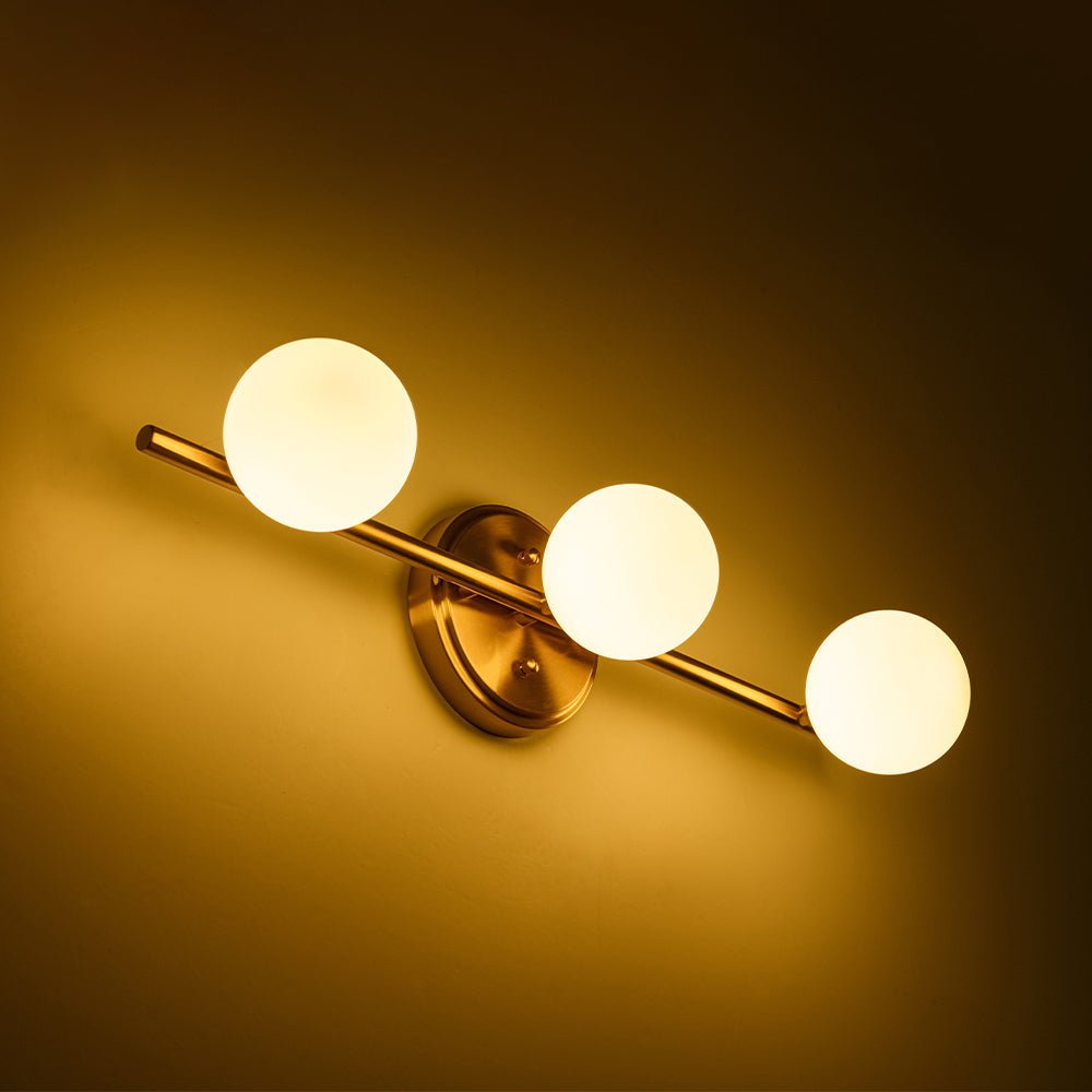 Dvalarinn Linear Globe Opal Glass Semi Flush Mount Vanity Light