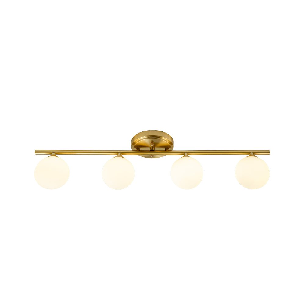 Dvalarinn Linear Globe Opal Glass Semi Flush Mount Vanity Light