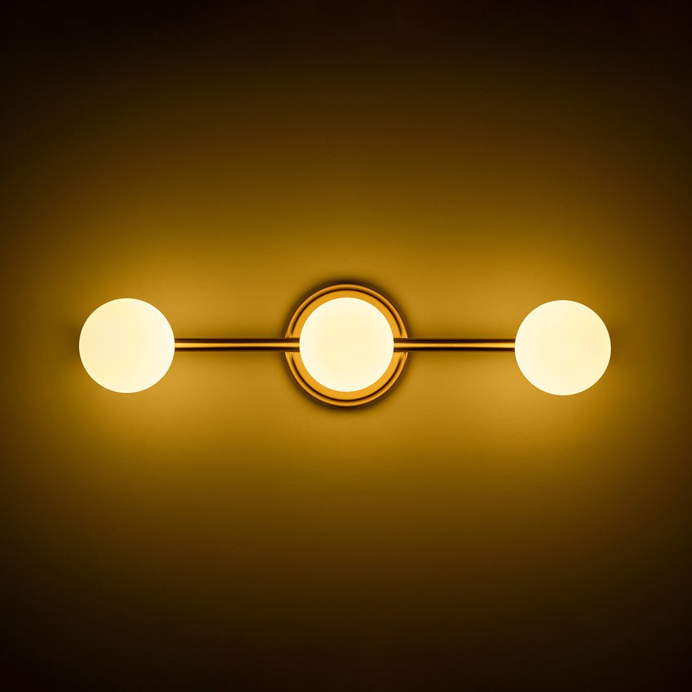 Dvalarinn Linear Globe Opal Glass Semi Flush Mount Vanity Light