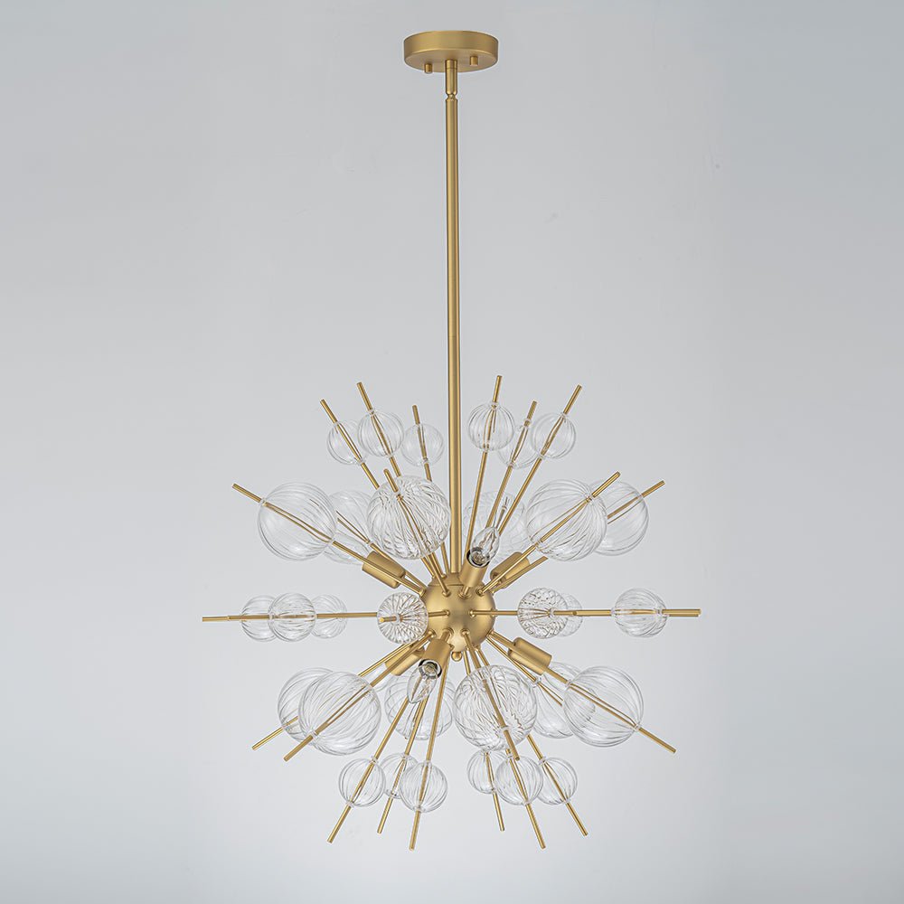 Yrvuvya Ribbed Globe Bubble Sputnik Glass Sunburst Chandelier - Lamp Copper
