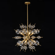 Yrvuvya Ribbed Globe Bubble Sputnik Glass Sunburst Chandelier - Lamp Copper