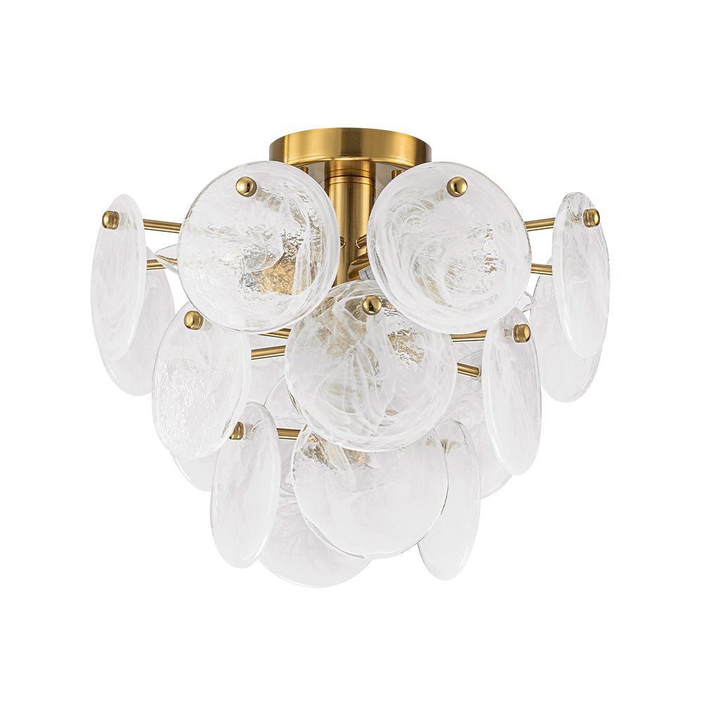 Kospa Modern Opal Swirl Glass Semi Flush Chandelier