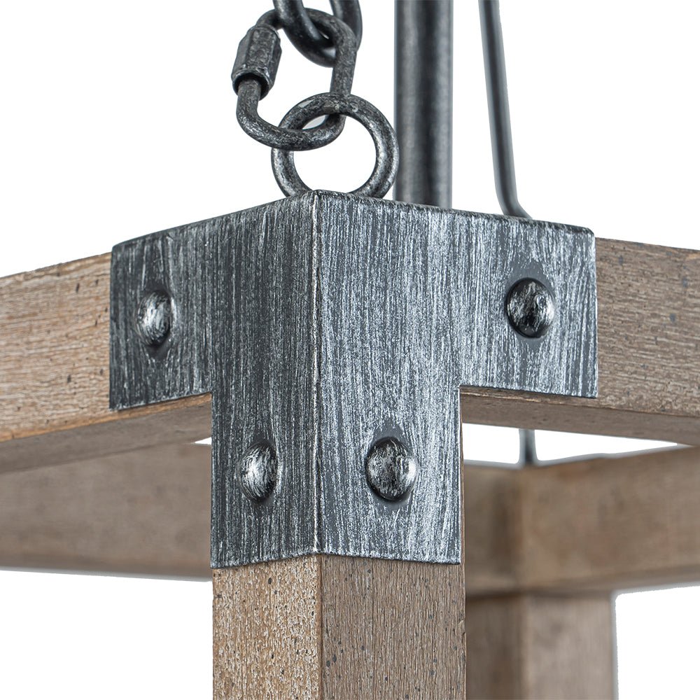 Alvuvo Candle Style Weathered Wood Pendant Light