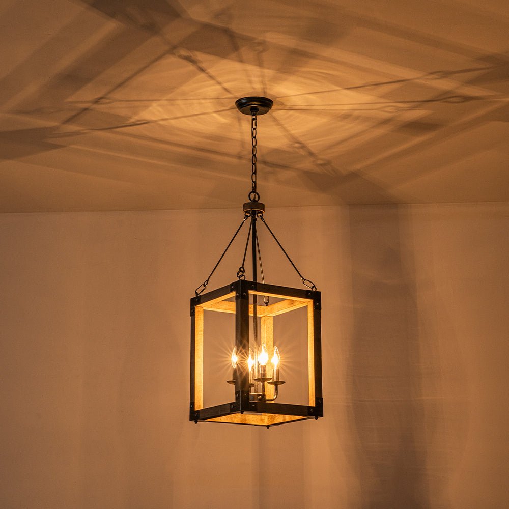 Alvuvo Candle Style Weathered Wood Pendant Light