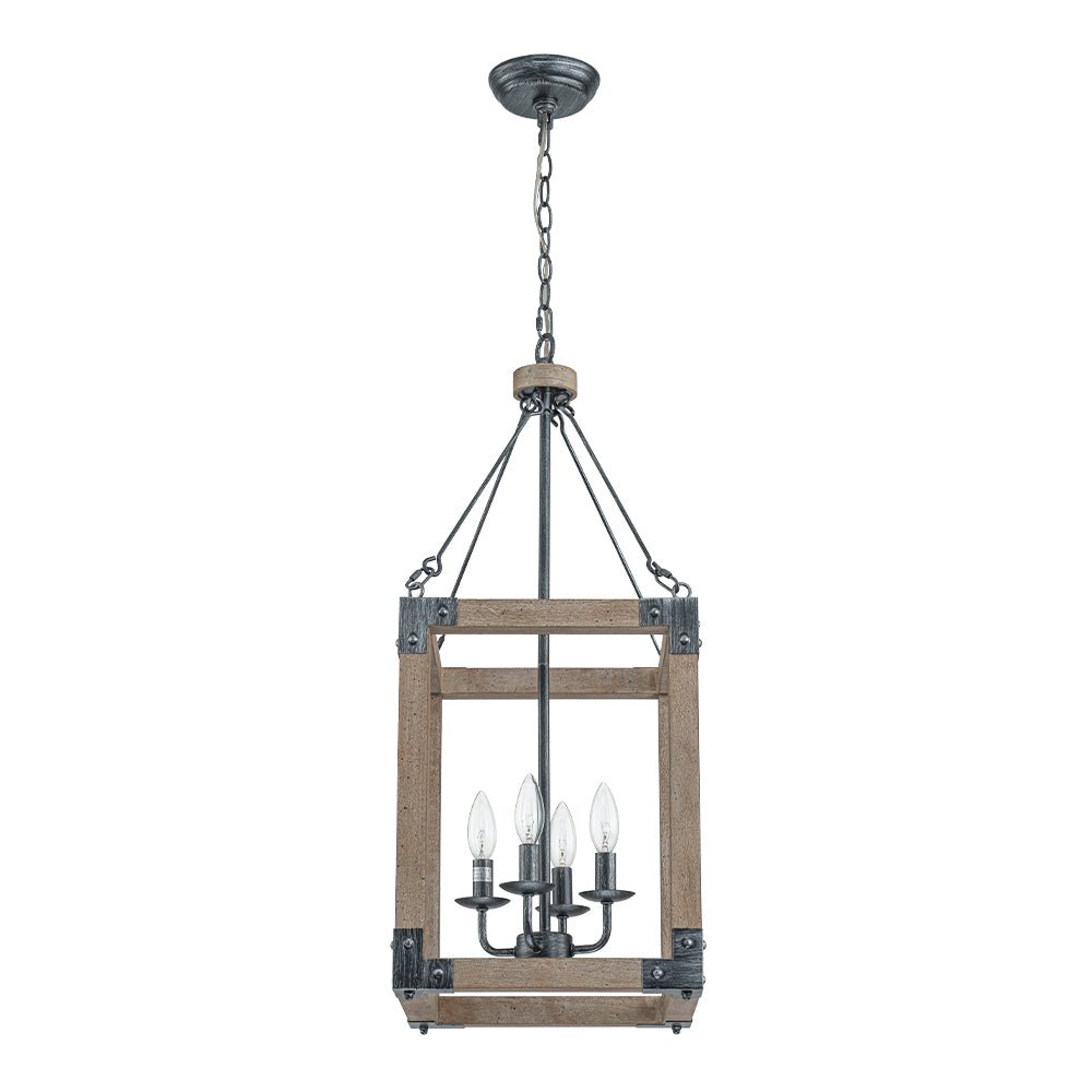Alvuvo Candle Style Weathered Wood Pendant Light