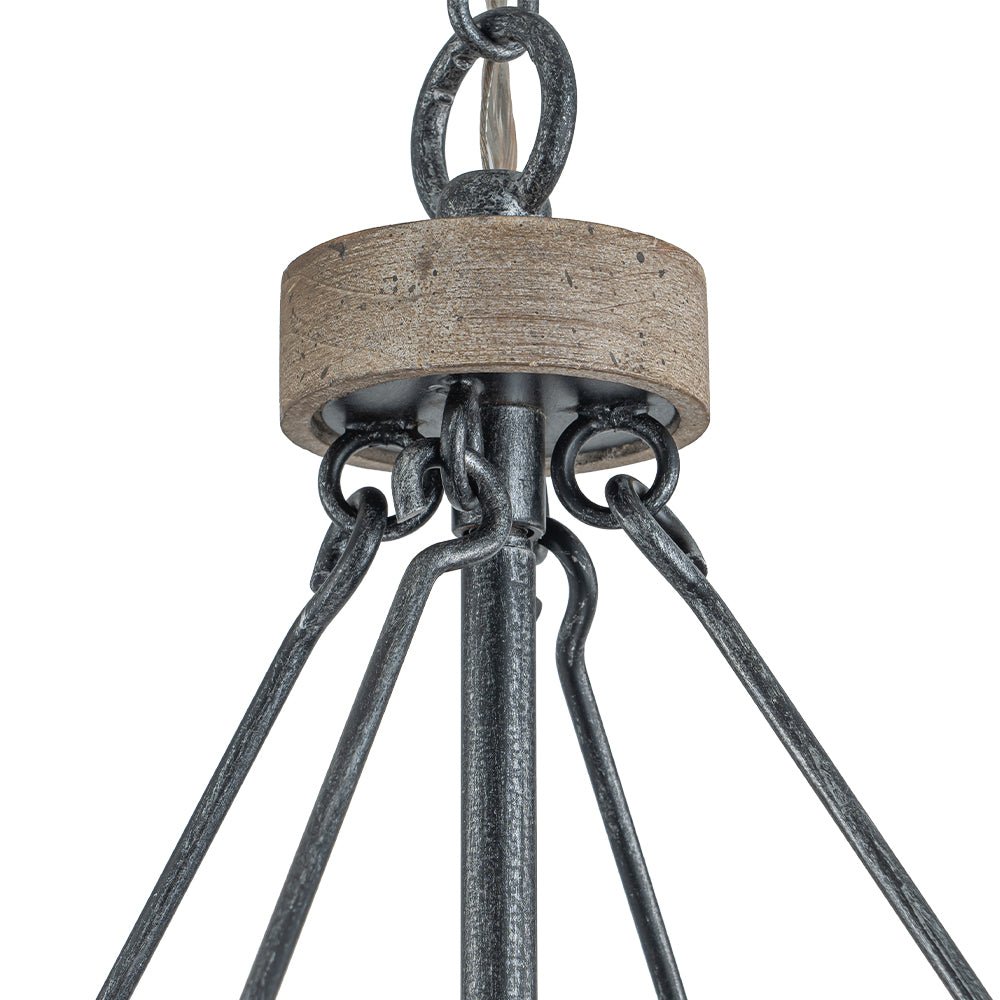 Alvuvo Candle Style Weathered Wood Pendant Light
