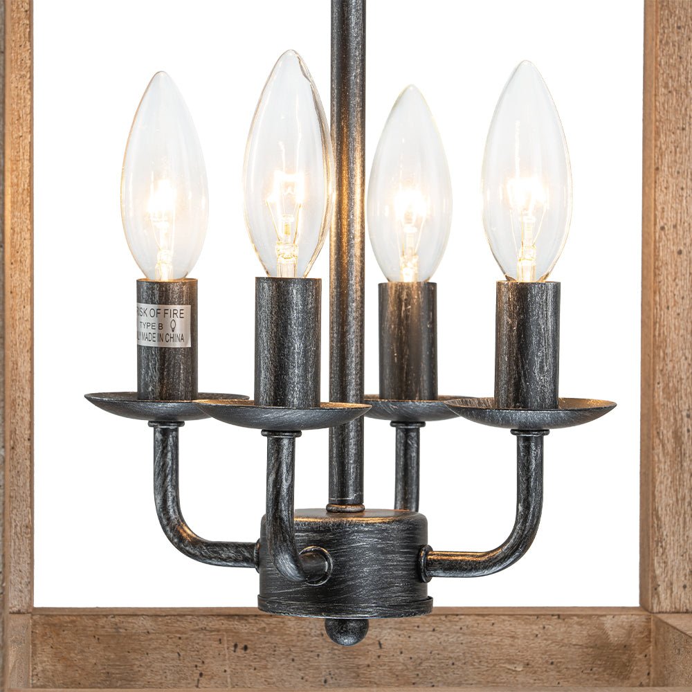 Alvuvo Candle Style Weathered Wood Pendant Light