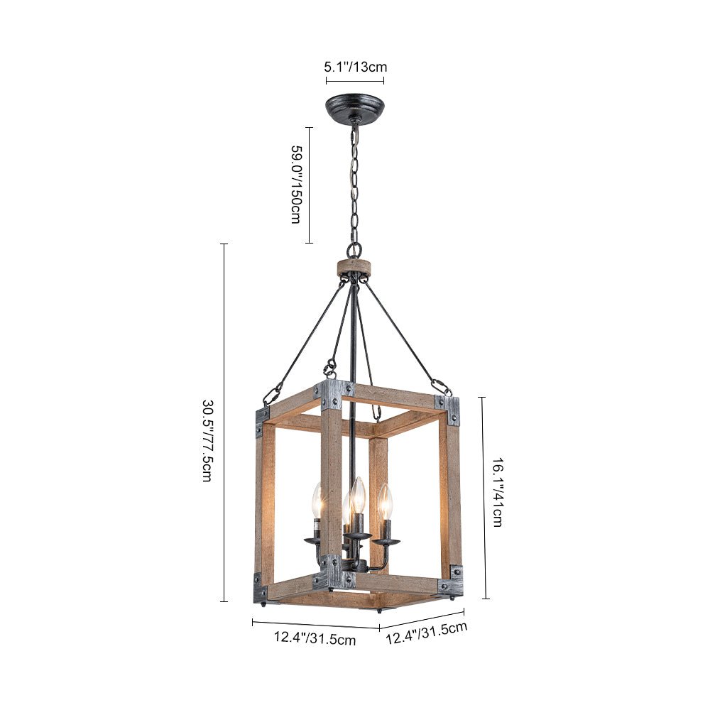 Alvuvo Candle Style Weathered Wood Pendant Light