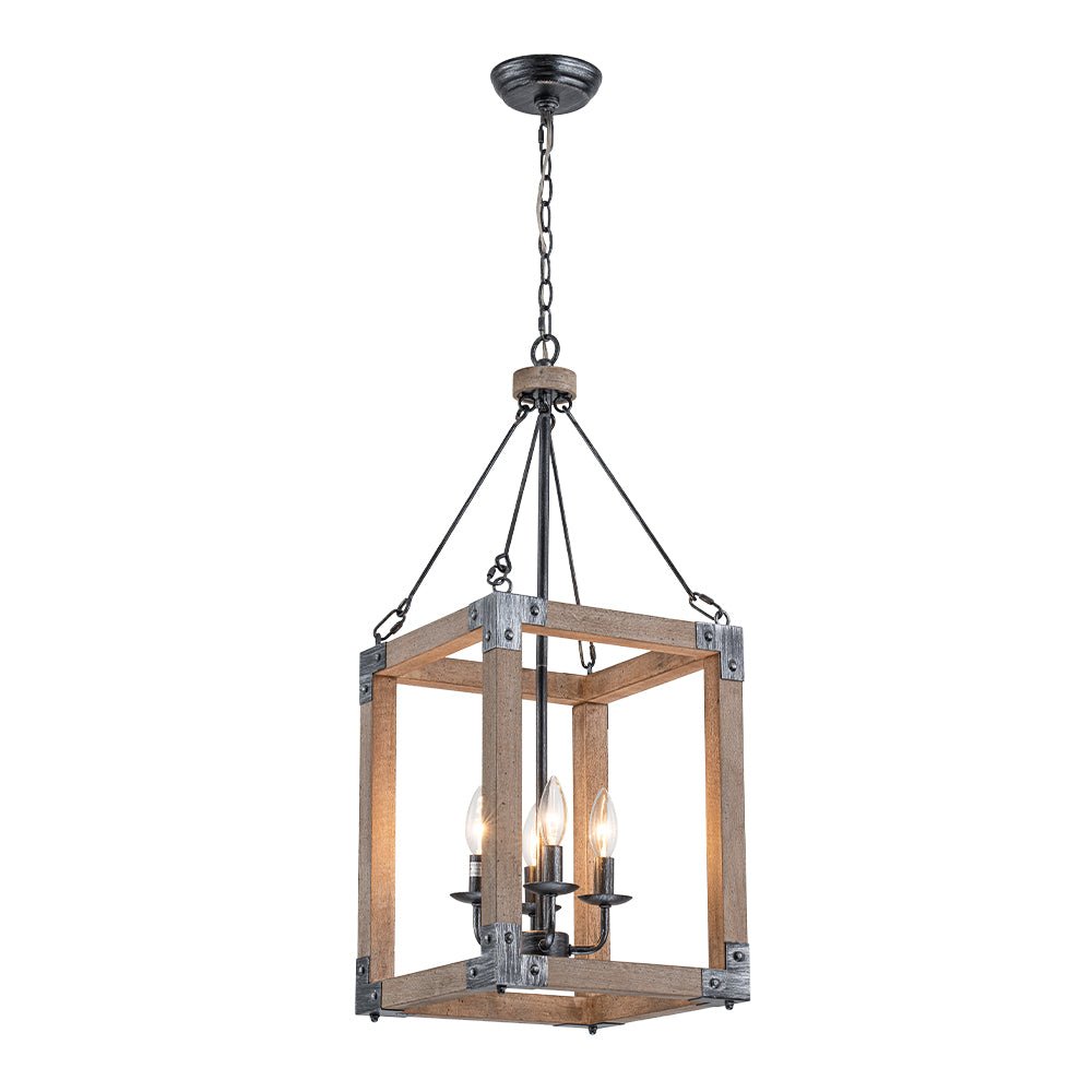 Alvuvo Candle Style Weathered Wood Pendant Light
