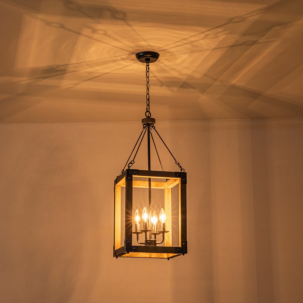 Alvuvo Candle Style Weathered Wood Pendant Light