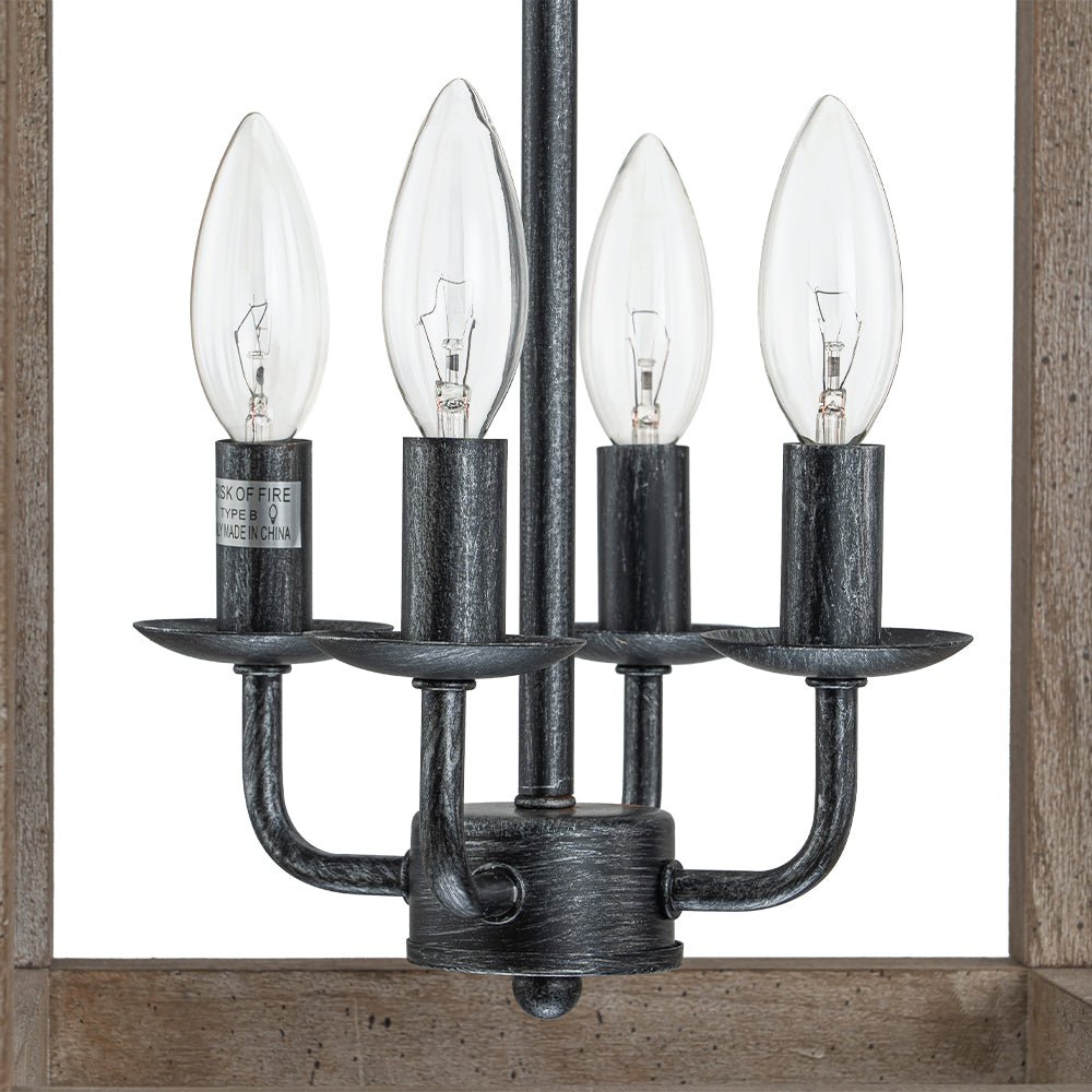 Alvuvo Candle Style Weathered Wood Pendant Light