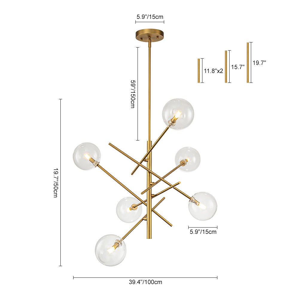 Glitre Celestial Sputnik Glass Chandelier