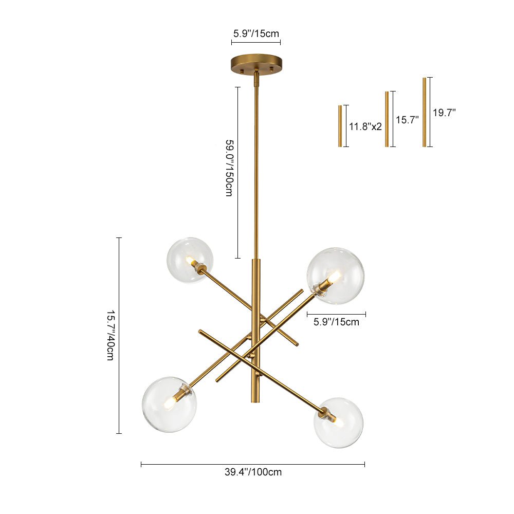 Glitre Celestial Sputnik Glass Chandelier
