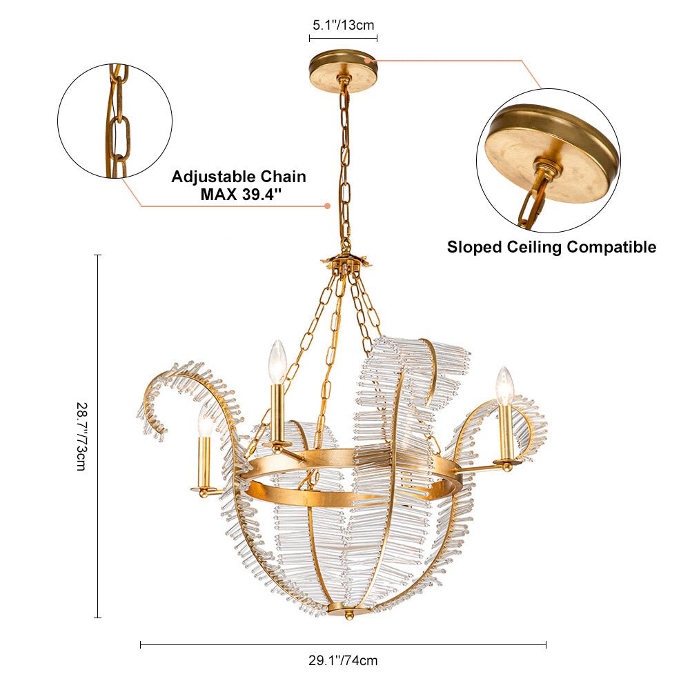 Oravel Antique Floral Crystal Chandelier