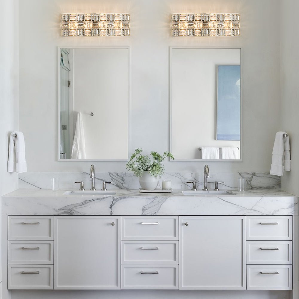 Himinuvyx Chrome Luxe Linear Rectangle Crystal Vanity Light
