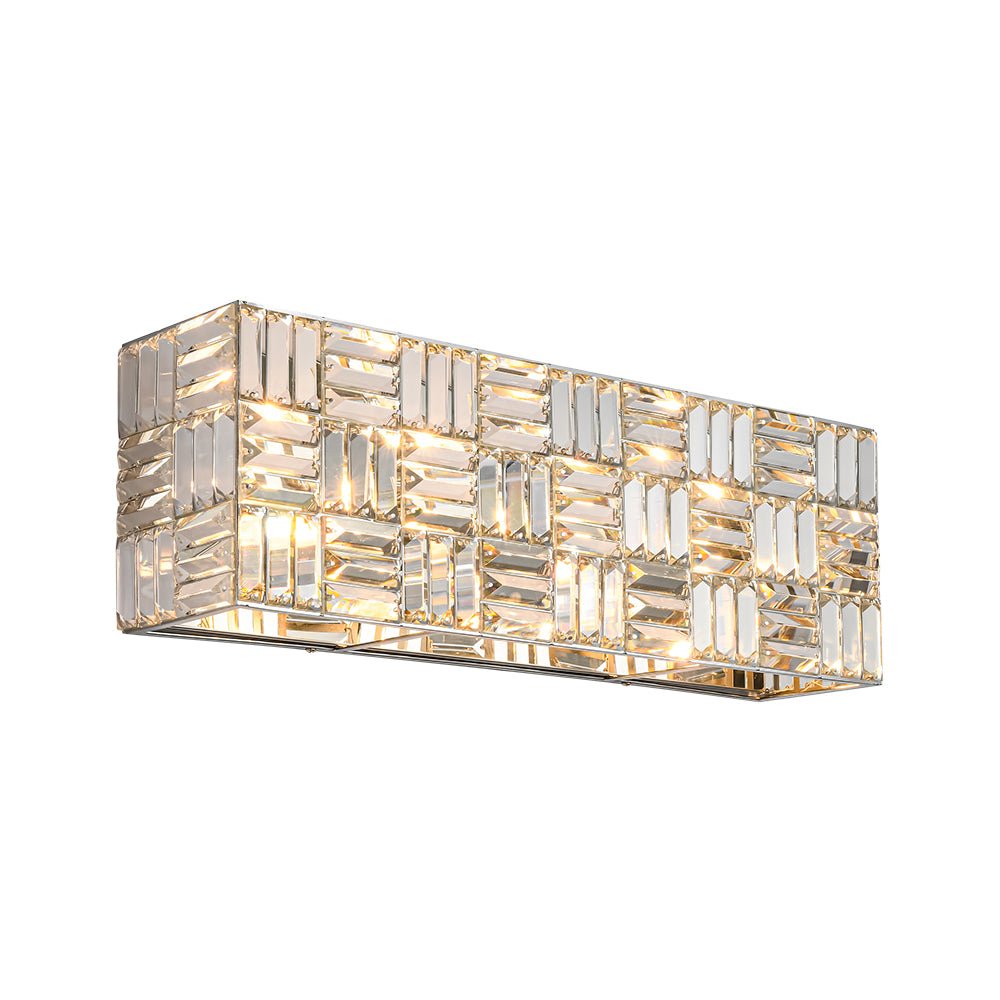 Himinuvyx Chrome Luxe Linear Rectangle Crystal Vanity Light