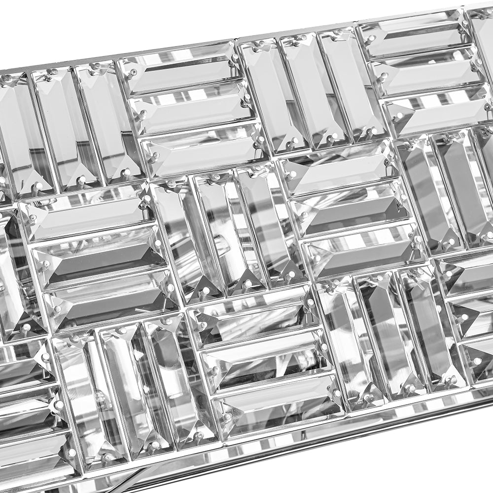Himinuvyx Chrome Luxe Linear Rectangle Crystal Vanity Light