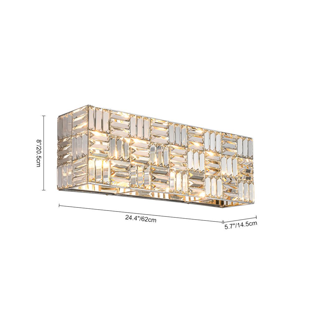 Himinuvyx Chrome Luxe Linear Rectangle Crystal Vanity Light