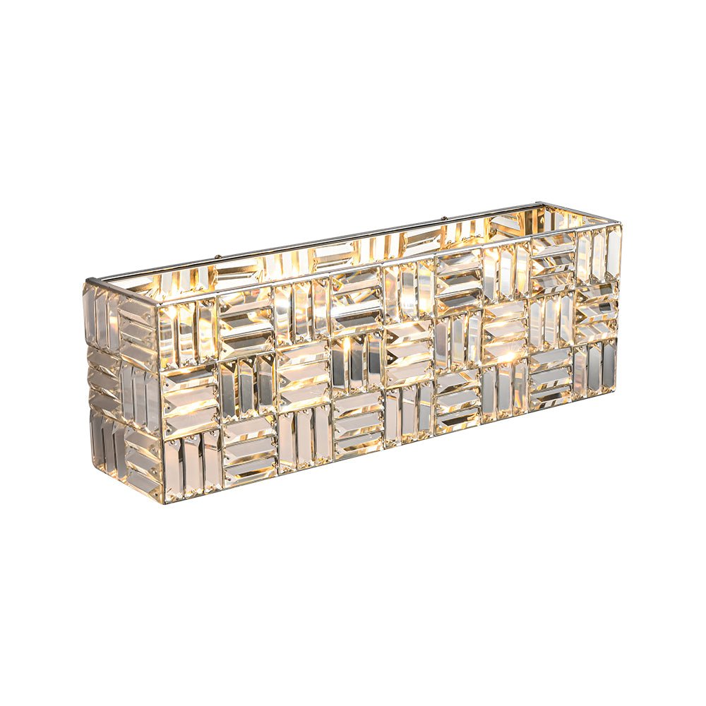 Himinuvyx Chrome Luxe Linear Rectangle Crystal Vanity Light