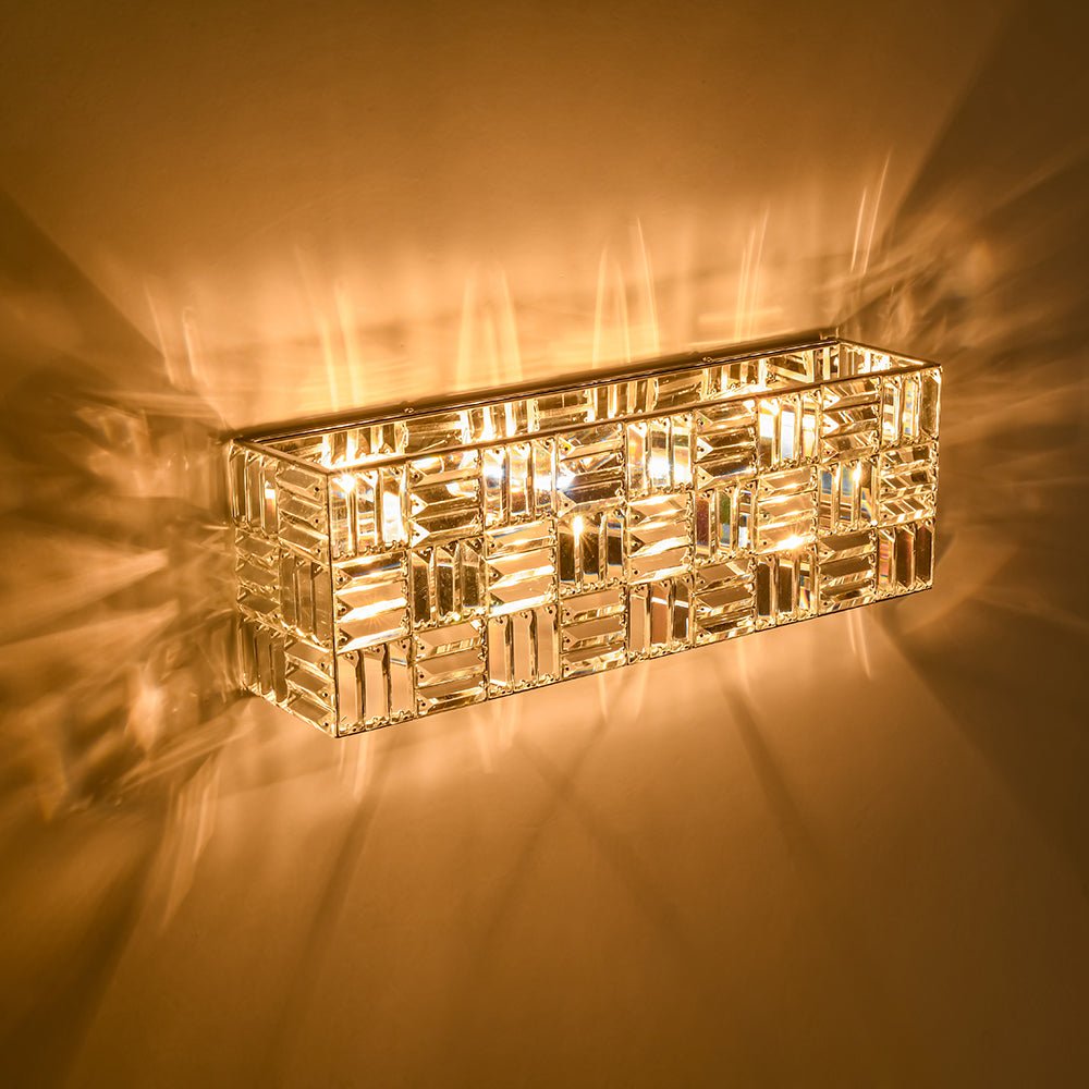 Himinuvyx Chrome Luxe Linear Rectangle Crystal Vanity Light