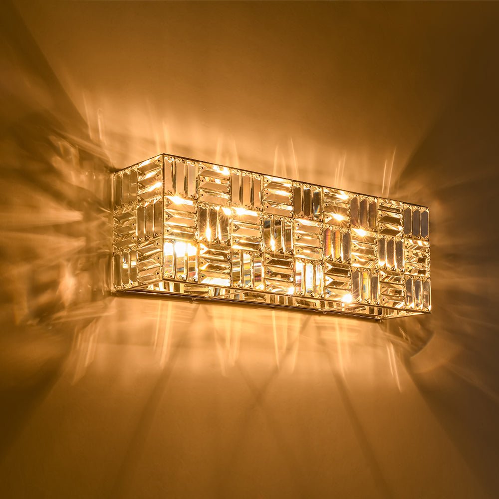 Himinuvyx Chrome Luxe Linear Rectangle Crystal Vanity Light