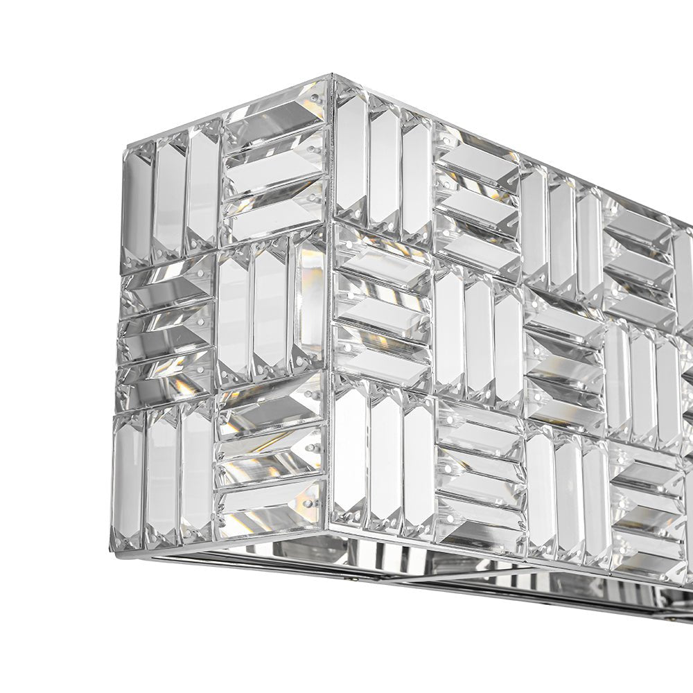Himinuvyx Chrome Luxe Linear Rectangle Crystal Vanity Light