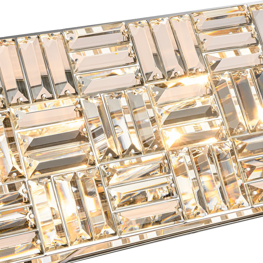 Himinuvyx Chrome Luxe Linear Rectangle Crystal Vanity Light