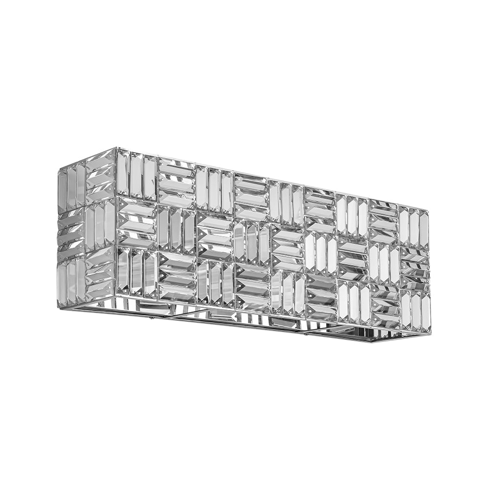 Himinuvyx Chrome Luxe Linear Rectangle Crystal Vanity Light