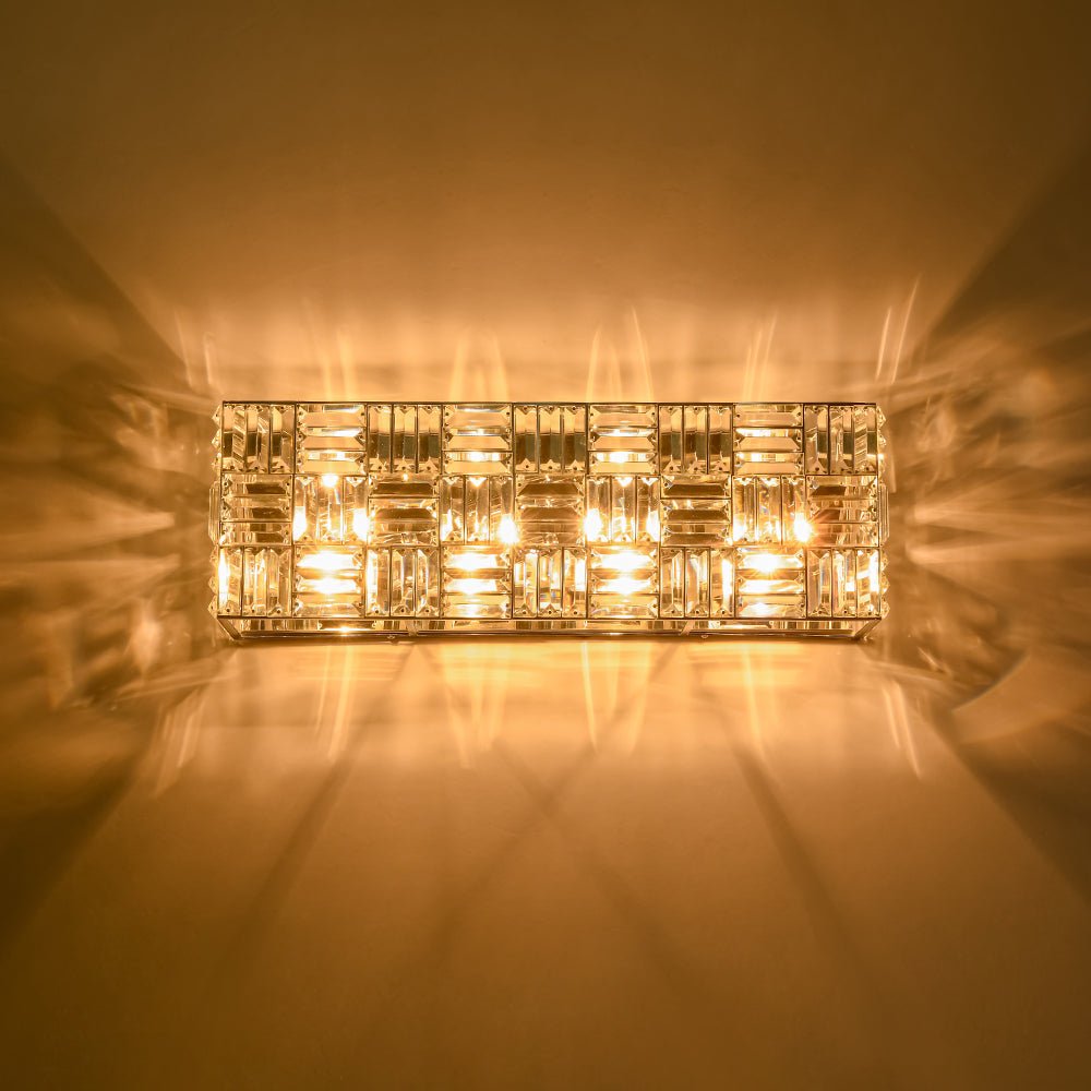 Himinuvyx Chrome Luxe Linear Rectangle Crystal Vanity Light