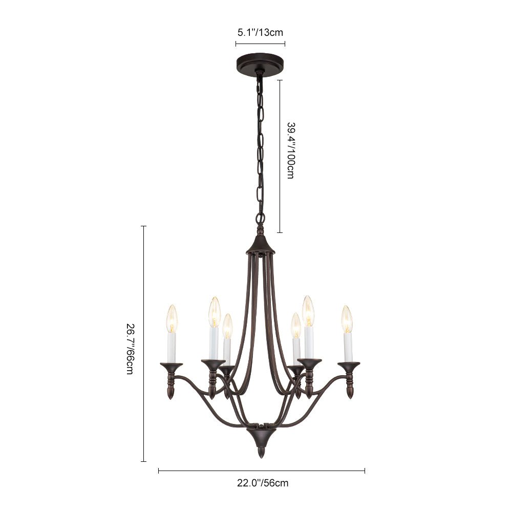 Plotun Classic Candle Style Empire Metal Chandelier