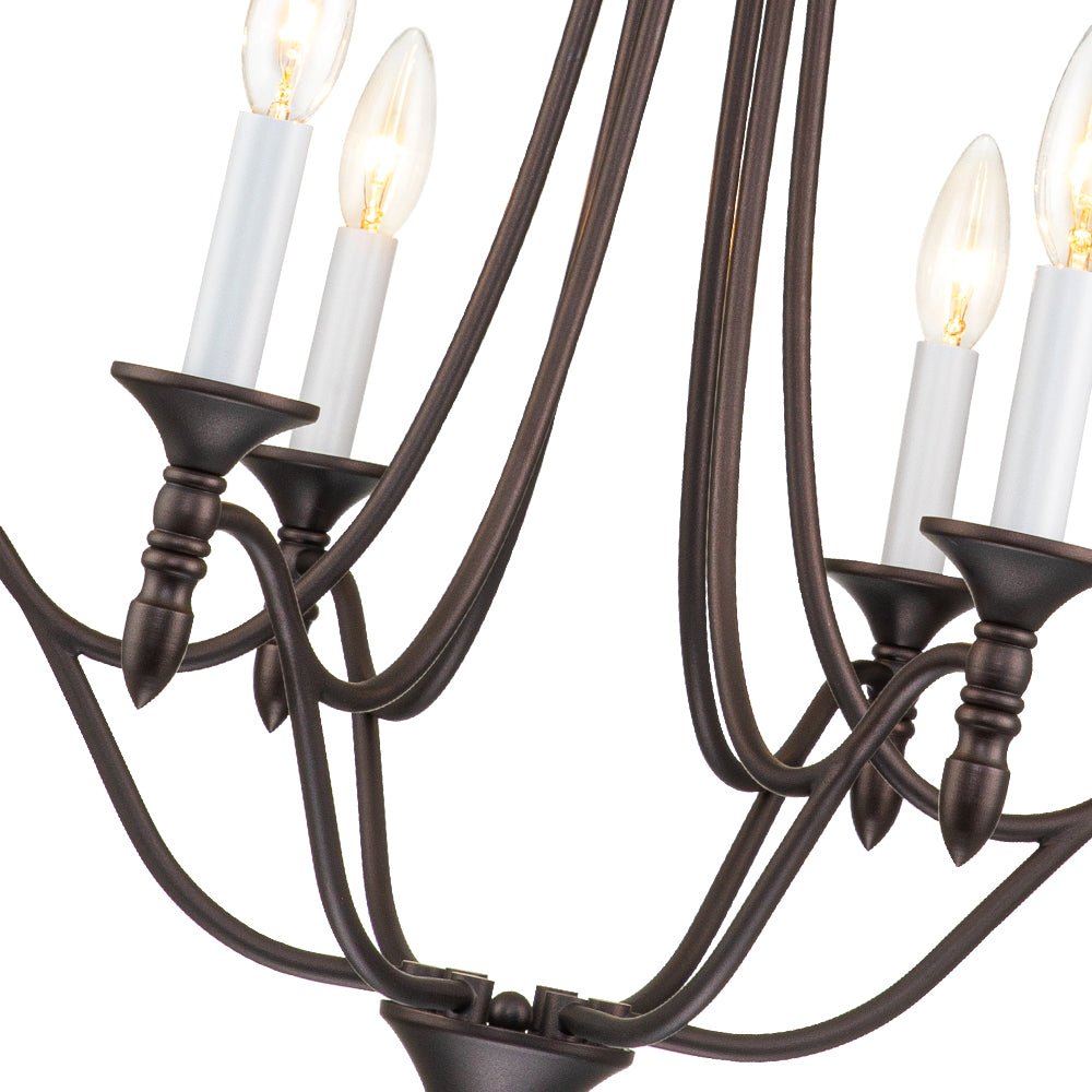 Plotun Classic Candle Style Empire Metal Chandelier