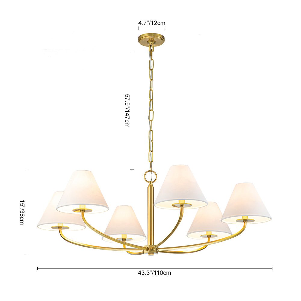 Nordvest Classic White Linen Metal Chandelier