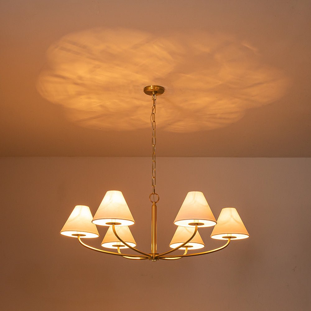 Nordvest Classic White Linen Metal Chandelier