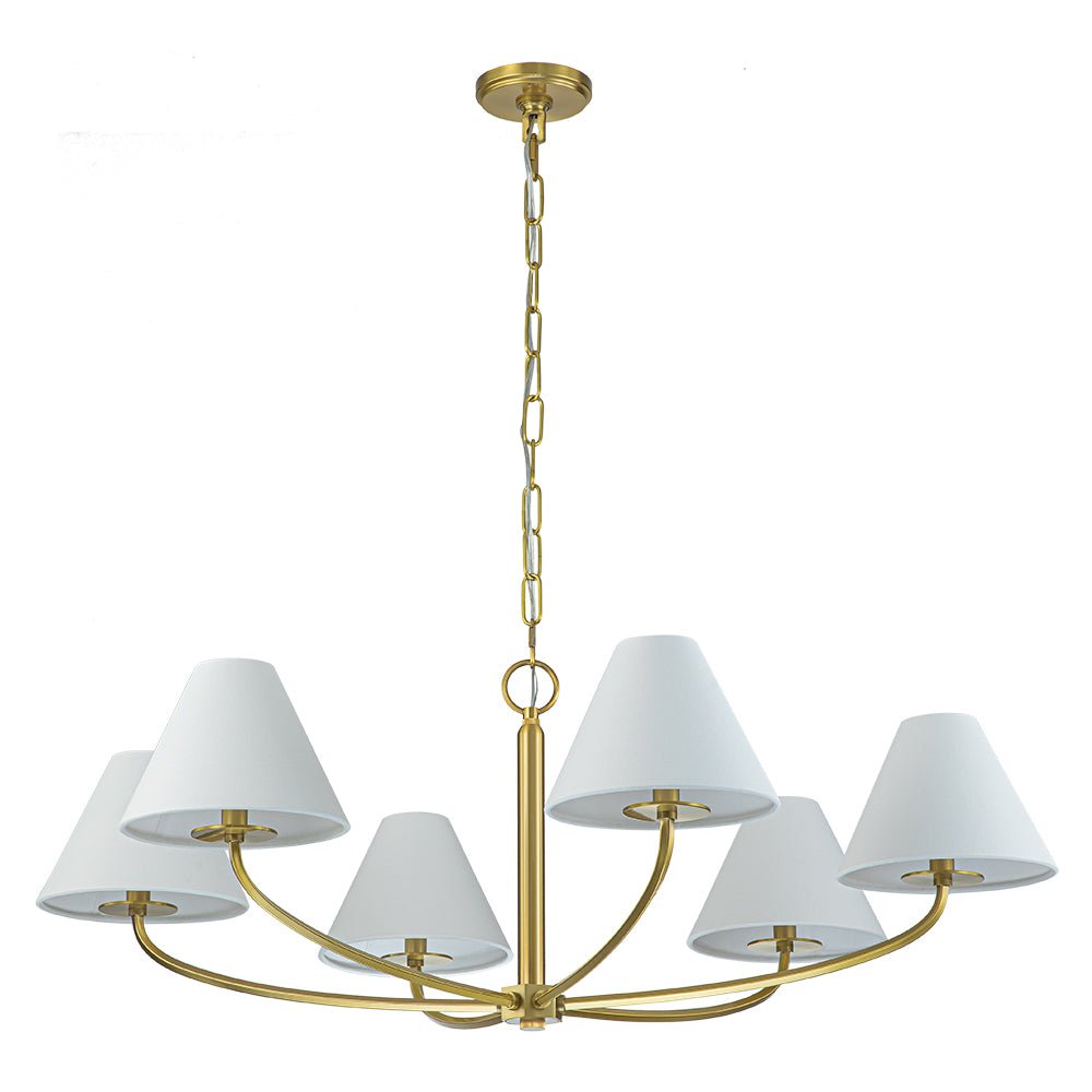 Nordvest Classic White Linen Metal Chandelier