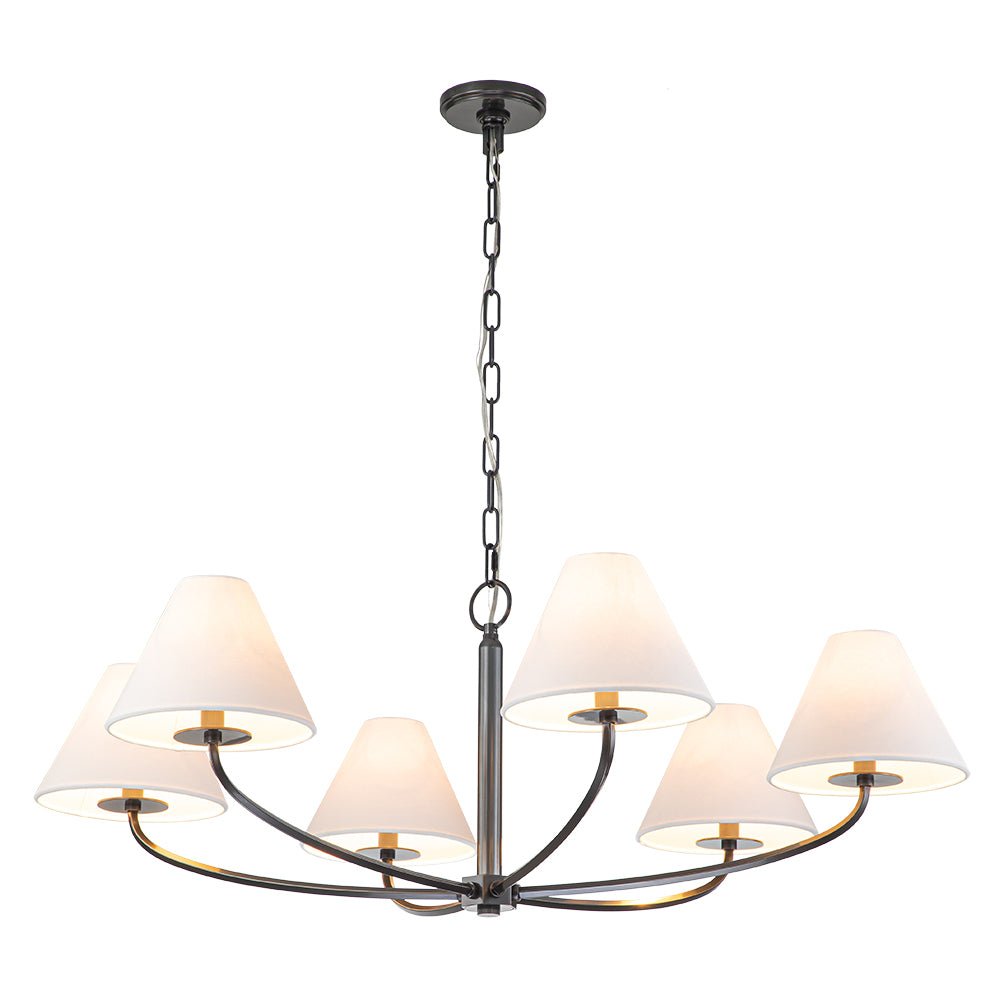 Nordvest Classic White Linen Metal Chandelier