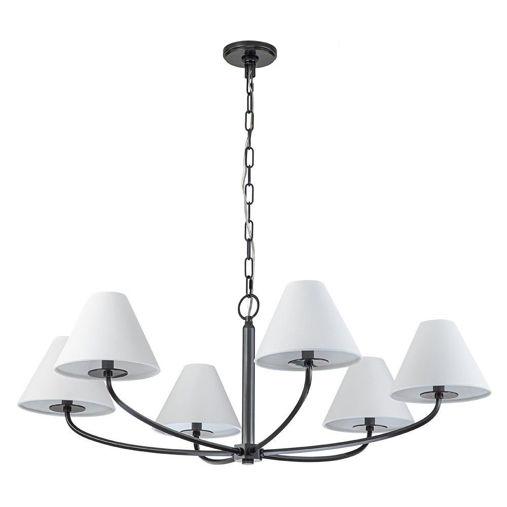 Nordvest Classic White Linen Metal Chandelier