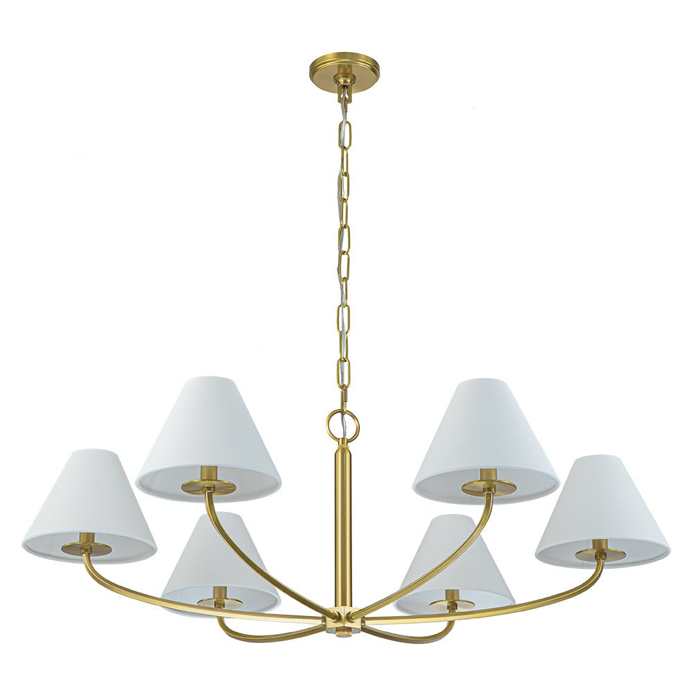 Nordvest Classic White Linen Metal Chandelier